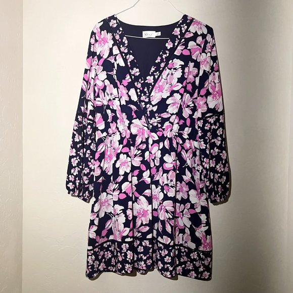 NWOT Eliza J Mixed Floral Print Dress Size 18 - Picture 2 of 6